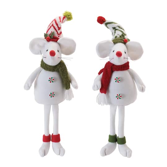 Melrose 19.5" Holiday Plush Mouse Figurines Set